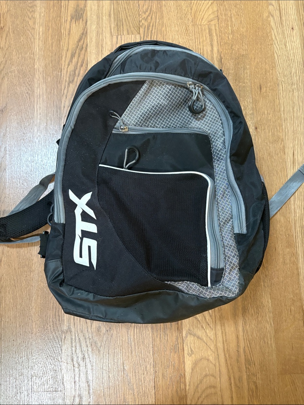 Black and Gray Men's LaCrosse Backpack with Front Pocket
